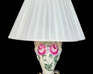 Vintage Lamp With Roses Works