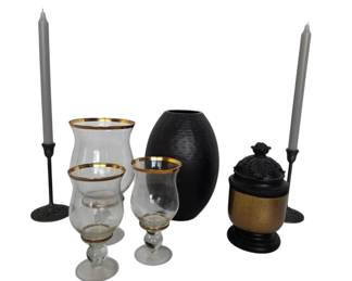 Decorative Metal Decor Filigree Candleholders, Textured Metal Vase,  More