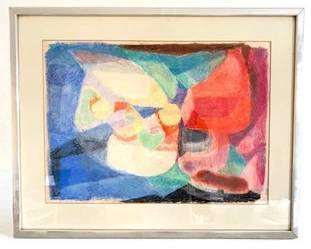 Pastel by Henry James Daugherty (1889-1974) "synchronist composition" Signed and Dated 67