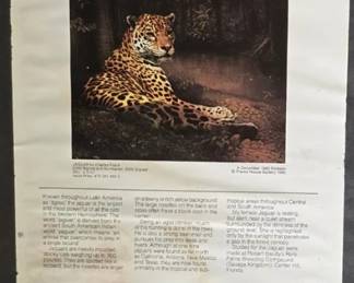 limited edition Charles Frace' - JAGUAR - dated 1990 - print is 26"x31" in heavy brass frame