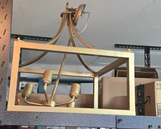 Square, gold chandelier
