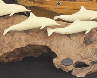 4 Dolphin sculpture by John Perry