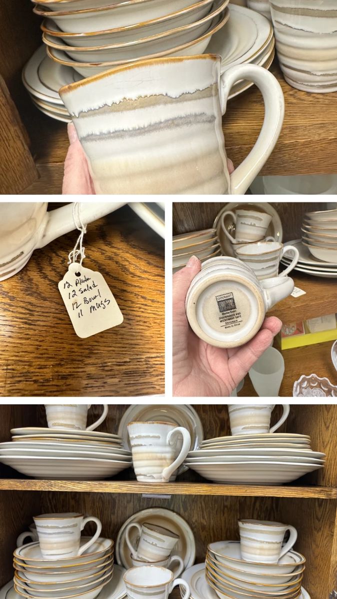 Vintage Gourmet Expressions Stoneware dinnerware set, marble swirl