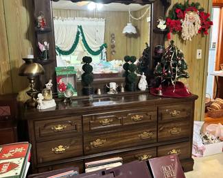 dresser and records AND Christmas stuff