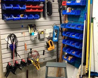 Assorted Tools, Hardware, Electrical Cords, Step Ladder, More