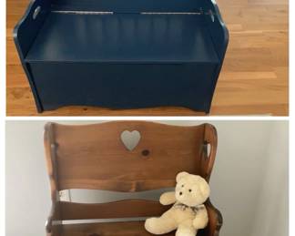 Childrens Bench Toy Chest Stool Mystery Vintage Toys
