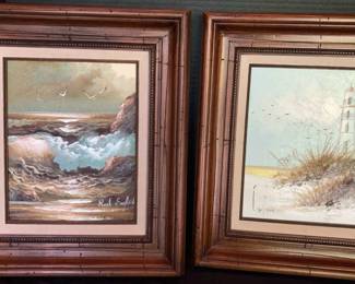 Framed Paintings Ocean Beach