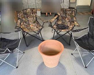 Camp Chairs And Flower Pot
