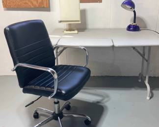 Desk, Lamp Chair