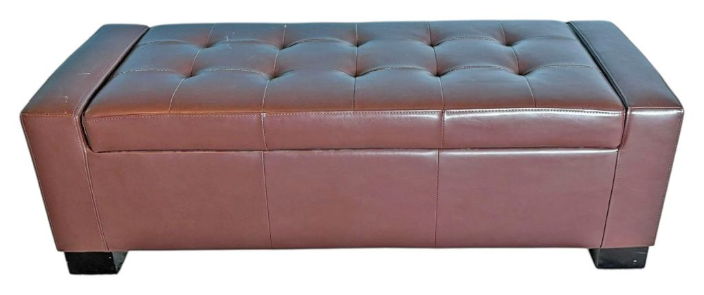 Brown Vinyl Storage Bench