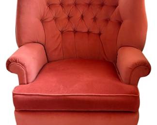 Persimmon Colored Upholstered Chair
