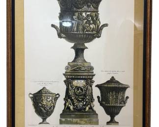 Framed Urn Wall Art with Silk Mat