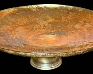 Metallic Gold Glass Pedestal Bowl