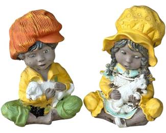 Resin Girl and Boy Garden Decor