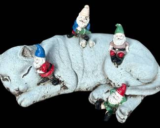 Gnomes and Cat Garden Decor