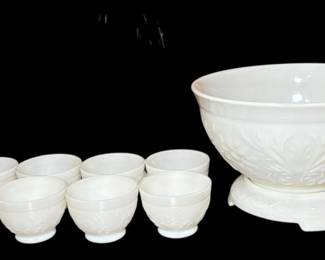 Milk Glass Punch Bowl