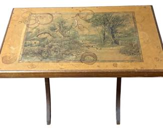 Folding Table with Pictoral Top