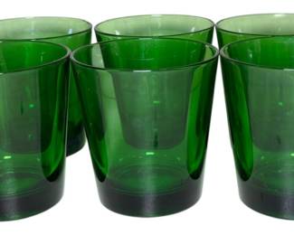 Vintage Green Glass Tumblers