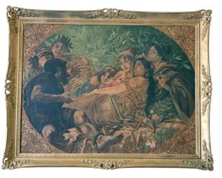 HUGE 1920s Fontana Canvas Wall Art