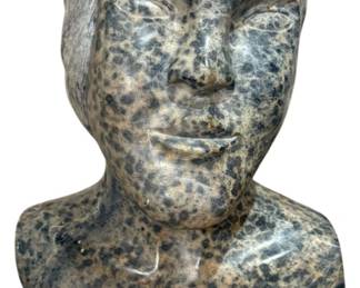 SIGNED Hand Carved Stone Bust