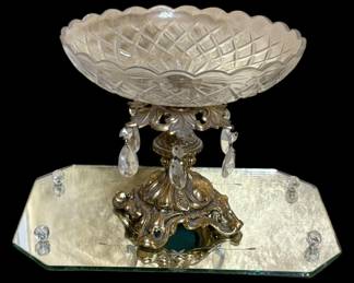 Vintage Mirrored Tray and Compote