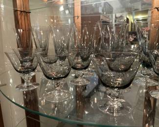 Set of Mid-Century Swedish smoked crystal 