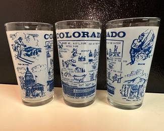 Vintage Colorado souvenir glasses