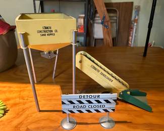 Vintage Structo sand loader and hopper toys