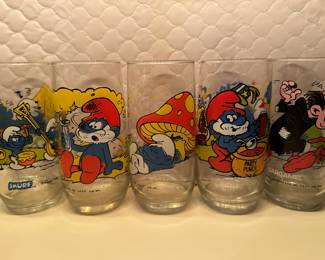 1982 Smurf Character Glasses