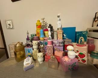 Extensive Avon perfume bottle collection