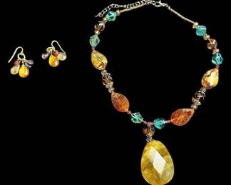 Beaded Necklace and Earring Set