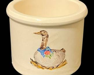Vintage Goose Stoneware Crock