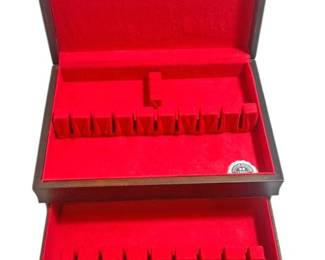 Vintage Wooden Flatware Chest