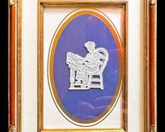 Vintage Open Lacework Framed Woman