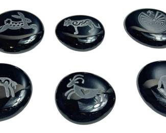 Black Etched Stone Collection
