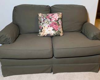Hickory Mark Moss Green Love Seat
