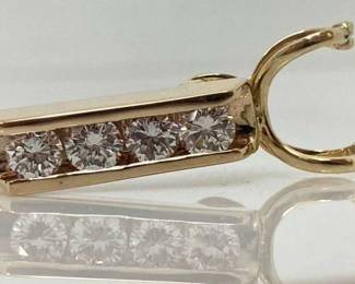 008 Diamond and Gold Charm Pendant w Appraisal