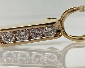  008 Diamond and Gold Charm Pendant w Appraisal