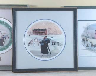 Winter Landscapes By P. Buckley Moss Framed Prints