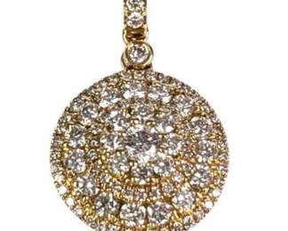 18K Yellow Gold Diamond Pendant