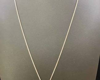 18K White Gold 18 Necklace With Ruby And Diamond Pendant 