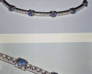 Blue Sapphire And Diamond Bracelet w Appraisal 