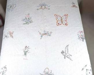 Antique Signed And Dated Needlepoint Quilt