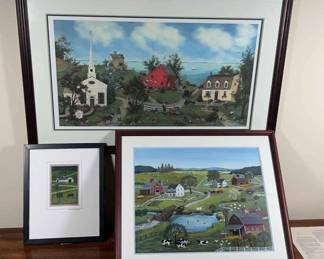 Country Village Framed Prints