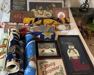 Rugs And Hanging Art Featuring Fall And Winter Themes