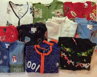 Vintage Seasonal Sweaters 10 By Various Makers S M
