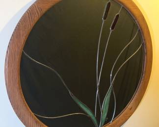 Cat Tail Stained Glass Mirror