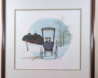  Country Girl Amish Folk Art Print By P Buckley Moss