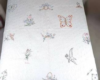 Antique Signed And Dated Needlepoint Quilt