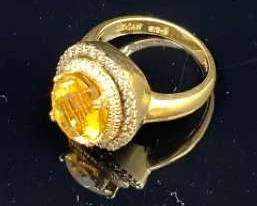 Levian 14K Gold Checkerboard Citrine